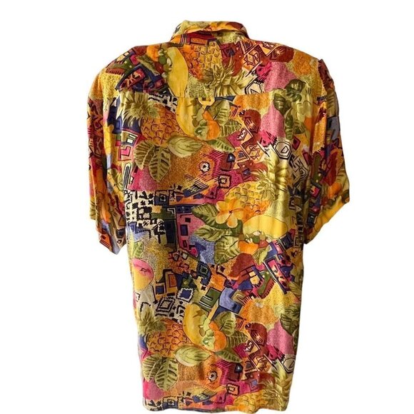 VTG 80s Cotton Castle Two Piece Gaucho Pants Short Sleeve Button Top Women’s L - Picture 9 of 16